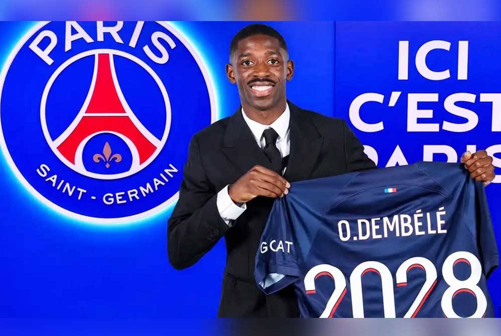 Dembele mengikat kontrak bersama PSG sehingga tahun 2028. - Foto Agensi