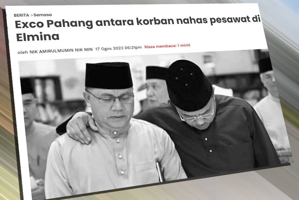 Exco Kerajaan Tempatan, Perumahan, Alam Sekitar dan Teknologi Hijau negeri, Datuk Seri Johari Harun dan antara mangsa yang terkorban dalam nahas pesawat terhempas di Lebuh Raya Guthrie dekat perumahan Elmina, Shah Alam, Selangor, petang Khamis.