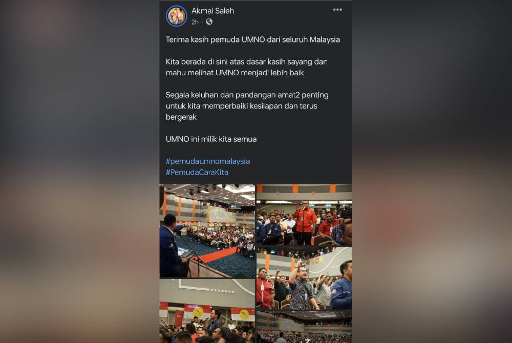 Tangkap layar hantaran oleh Muhamad Akmal Saleh di Facebook pada Jumaat.