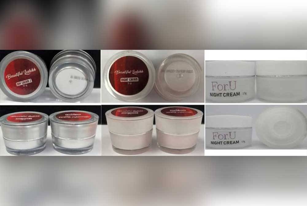 Tiga produk kosmetik yang dikesan mengandungi racun berjadual dan tidak lagi membenarkan ia dijual di Malaysia.