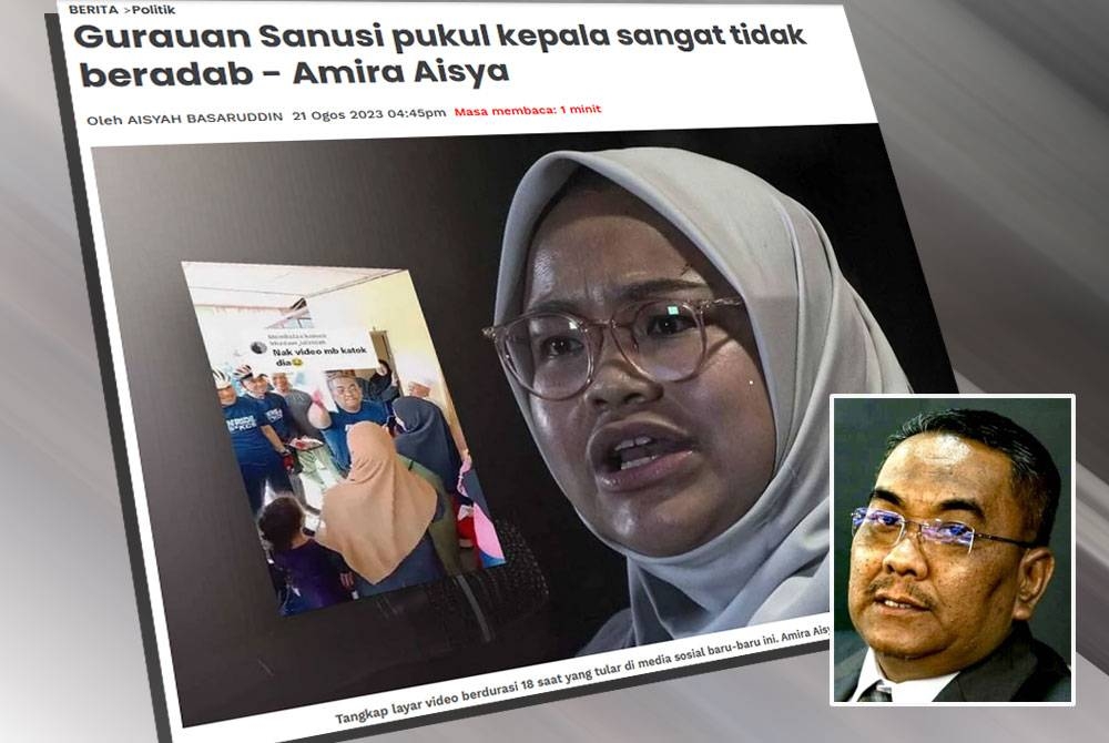 Laporan Sinar Harian pada Isnin. Gambar kecil: Muhammad Sanusi