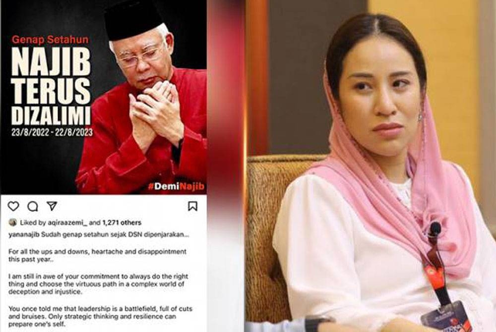 Nooryana (kanan) berikrar untuk sentiasa berada di sisi bapanya dan bersama-sama meneruskan perjuangan dalam mendapatkan keadilan - Foto/IG Yana Najib