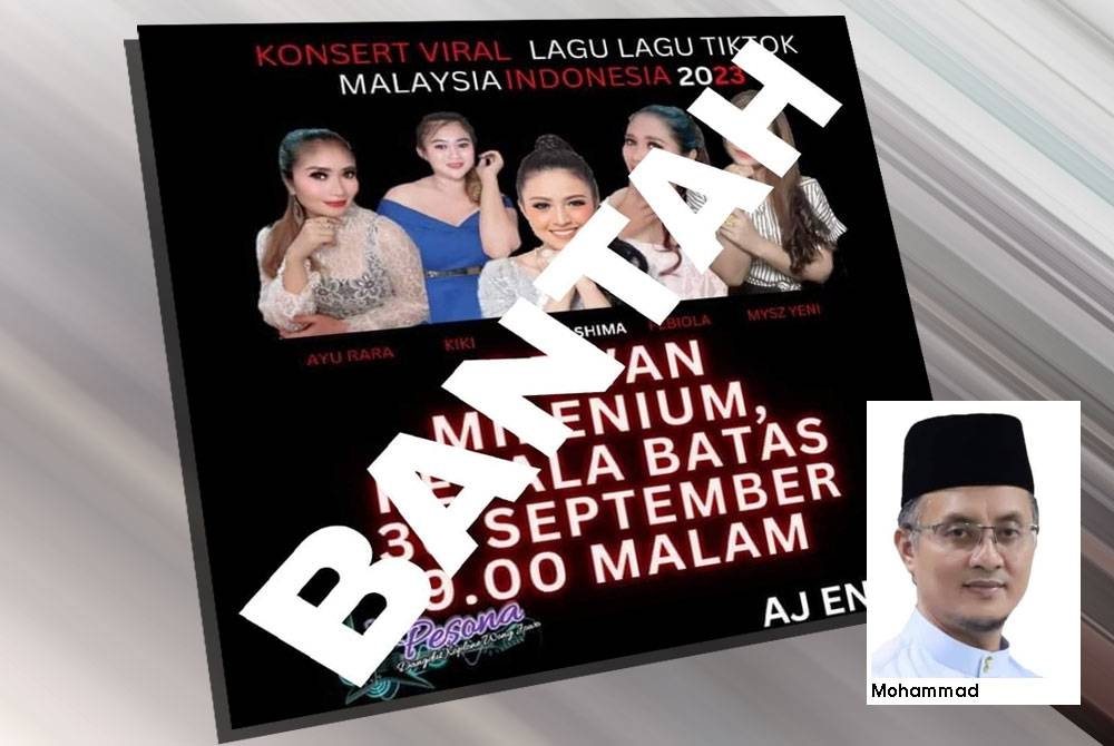 Poster bantahan penganjuran konsert yang dibuat penduduk di sekitar Bertam.