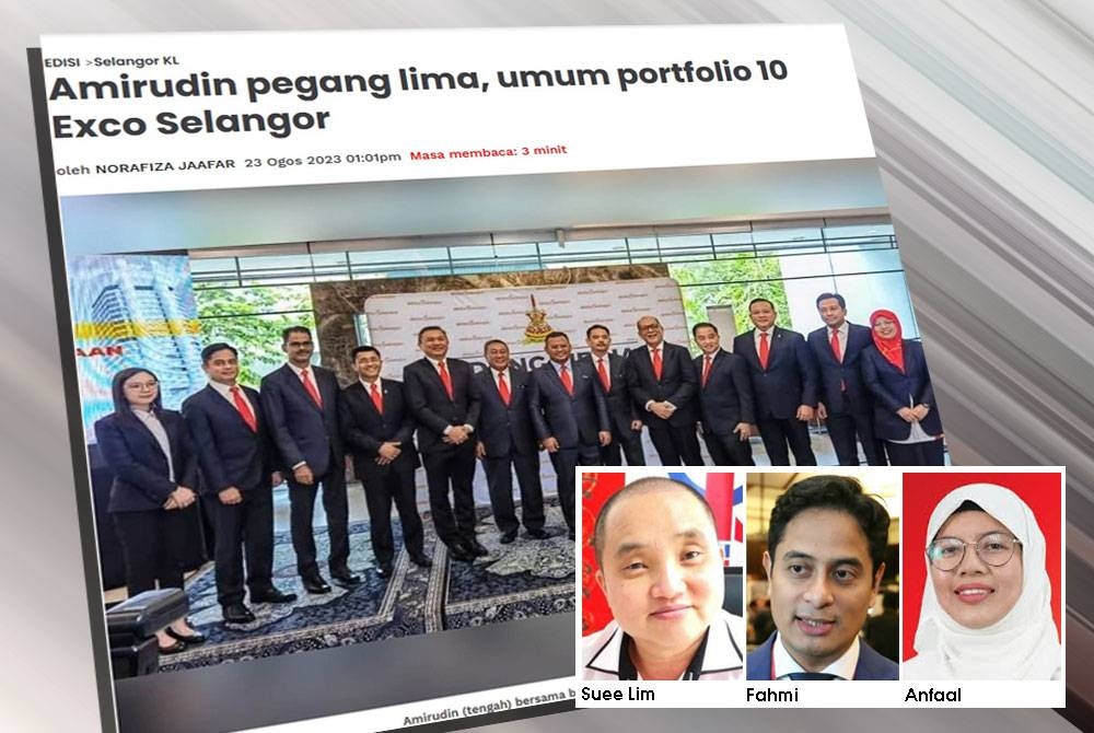 Laporan Sinar Harian pada Rabu. Gambar kecil dari kiri: Suee Lim, Anfaal, Mohammad Fahmi