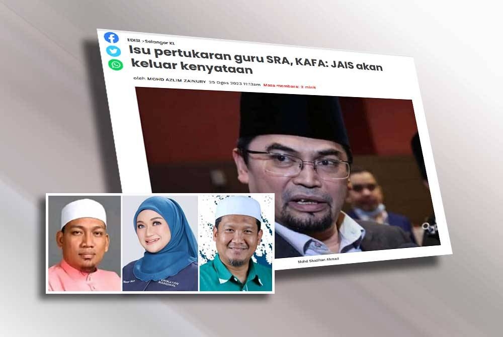 Laporan Sinar Harian pada Jumaat. Gambar kecil: Mohd Razali, Nurul Syazwani, dan Mohd Zamri