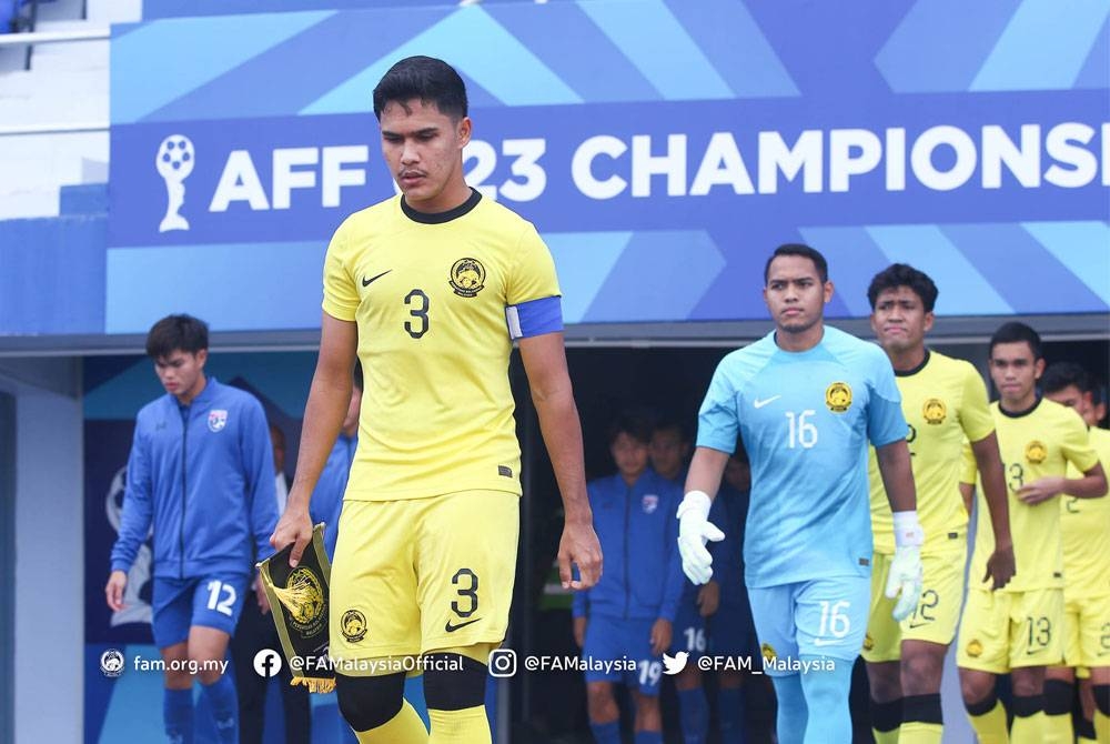 Ubaidullah (depan) percaya skuad muda negara akan bangkit lebih kuat pada pusingan Kelayakan Piala Asia di Thailand awal bulan depan. - Foto: FB FAM