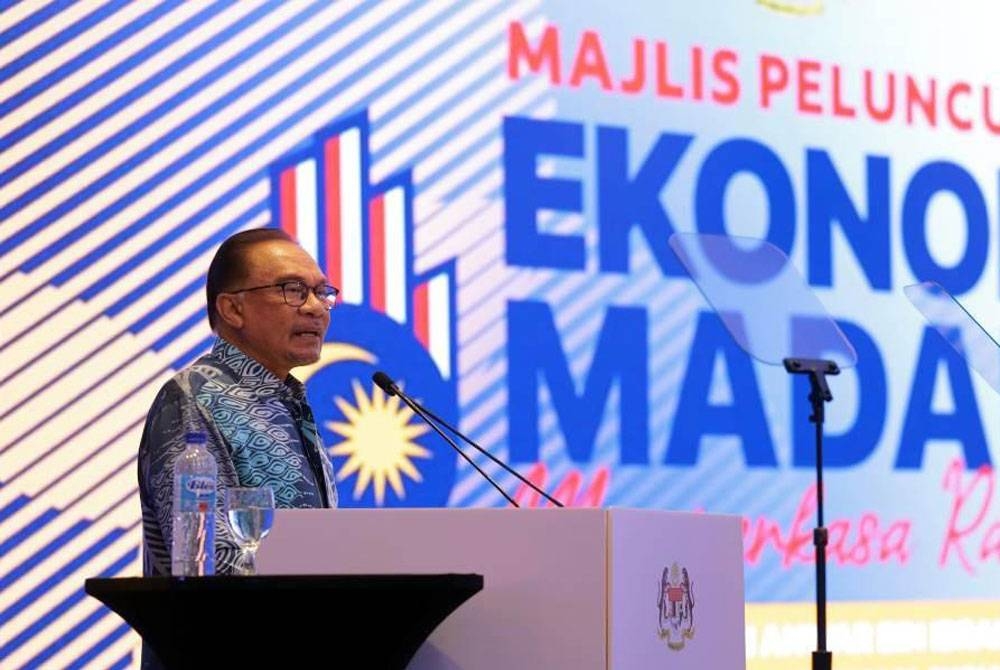 Anwar ketika majlis peluncuran Ekonomi Madani pada 27 Julai lalu.