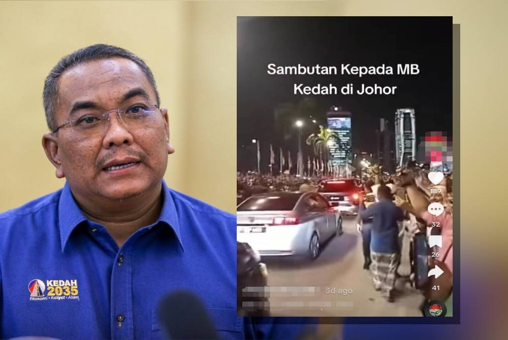 Muhammad Sanusi. Tangkap layar video yang didakwa majlis sambutan kepada MB Kedah di Johor, yang tular melalui laman sosial TikTok.