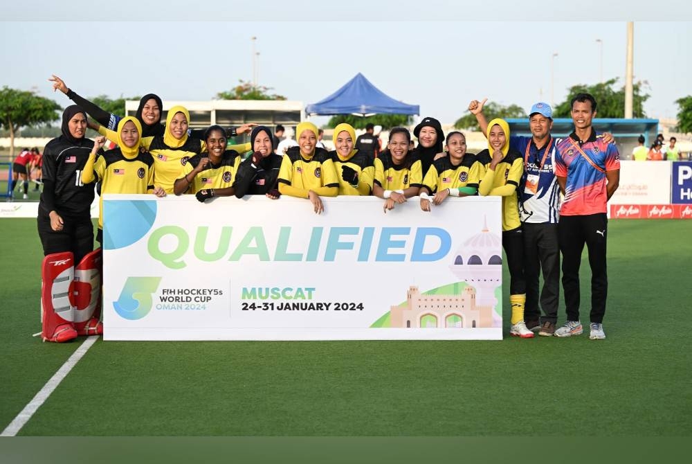 Skuad wanita negara menyambar tiket Piala Dunia 2024 selepas meraih pingat gangsa pada Piala Asia 2023 di Salalah, Oman pada Isnin. - Foto FB MHC