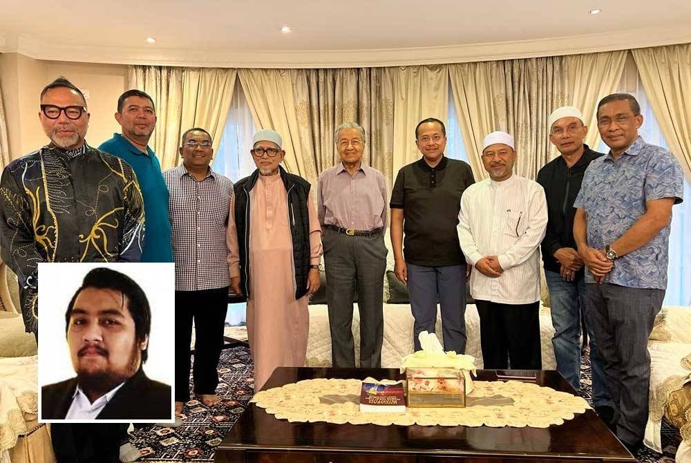 Abdul Hadi bersama empat Menteri Besar dari PN bertemu Dr Mahathir di kediaman bekas Perdana Menteri itu pada Sabtu. Gambar kecil: Razeef