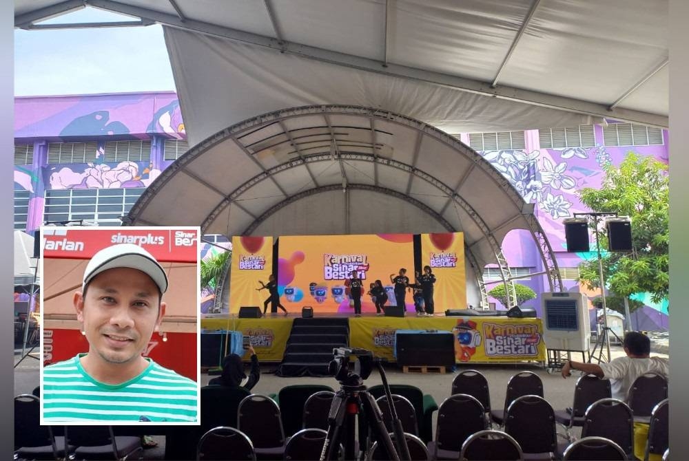 Sekitar persiapan terakhir Karnival Pendidikan Sinar Bestari pada Khamis. Gambar kecil: Khairil Fithry Mustapha