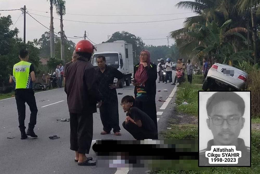 Kemalangan melibatkan motosikal ditunggang mangsa, Ahmad Syahir Abdul Rahman, 25, dengan sebuah kereta Toyota Vios,