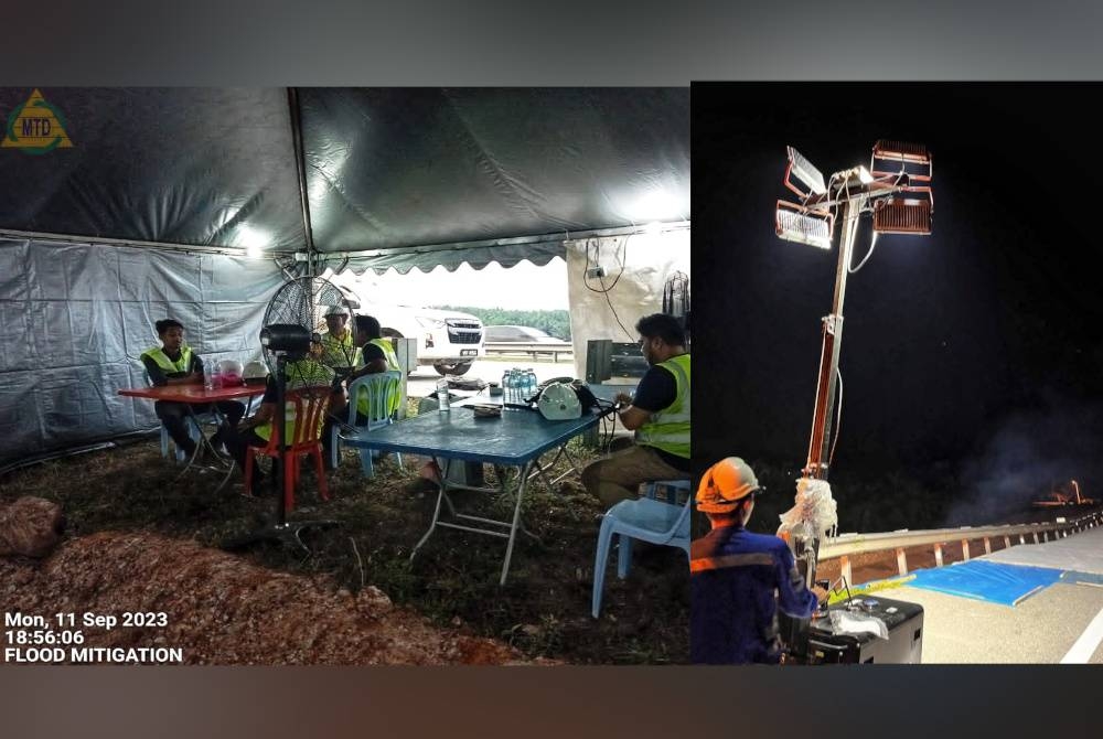 Kakitangan operasi ditempatkan 24 jam di lokasi kejadian. Kerja-kerja pembaikan akan dilakukan setelah siasatan menyeluruh selesai dilakukan - Foto Anih Berhad