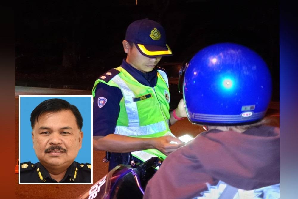 JPJ Selangor melaksanakan Operasi Khas Motosikal di Plaza Tol Seri Muda, Shah Alam, Isnin lalu. (Gambar kecil: Ahmad Kamarunzaman)