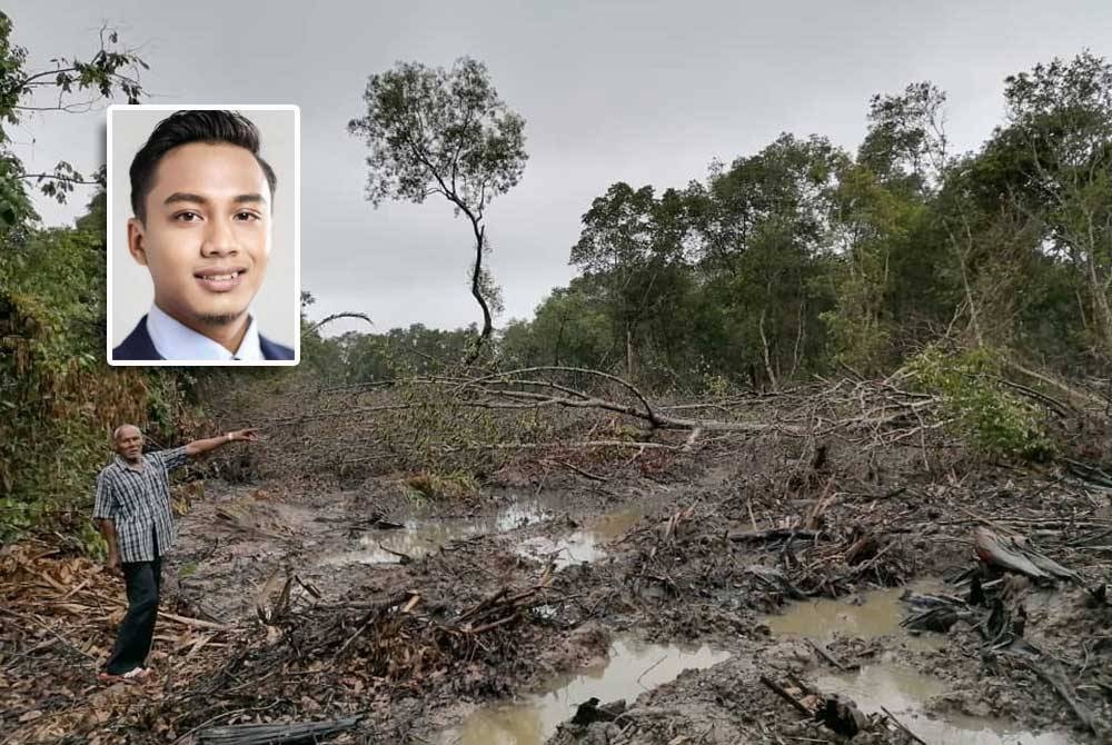 Kawasan rancangan projek perumahan untuk nelayan Kampung Kuala Juru. Gambar kecil: Fahmi