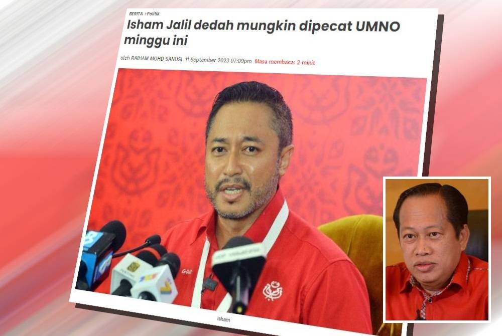 Sebelum ini Isham Jalil mendedahkan nama beliau mungkin tersenarai sebagai antara ahli yang akan dipecat pada mesyuarat parti itu minggu ini kerana mendakwa tidak mahu mempromosi DAP. (Gambar kecil: Ahmad Maslan)