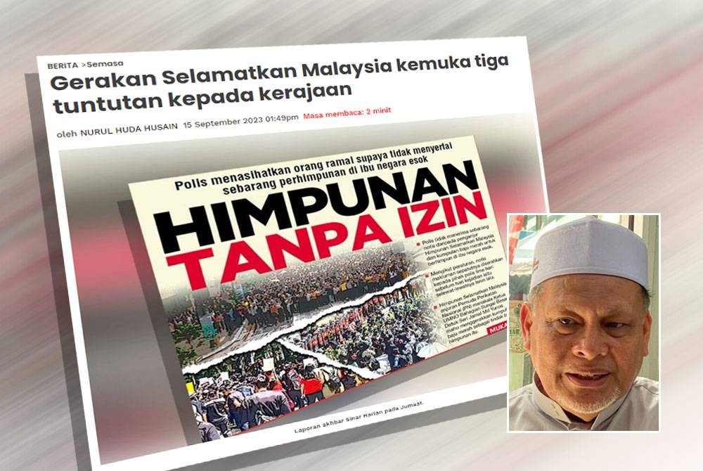 Himpunan Selamatkan Malaysia yang dianjurkan Perikatan Nasional (PN) pada Sabtu didakwa merupakan satu tindakan tidak puas hati rakyat terhadap kerajaan. Gambar kecil: Mohd Amar