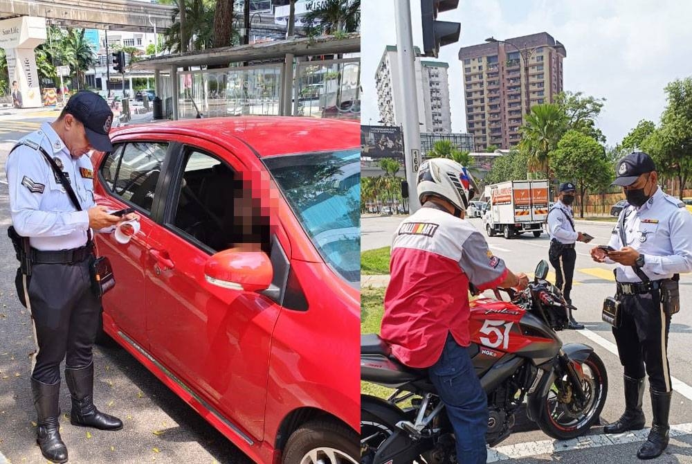 Saman dikeluarkan kepada pengguna jalan raya yang tidak mematuhi arahan lalu lintas semasa Operasi Hormat Undang-Undang Jalan Raya Polis Kuala Lumpur diadakan pada Ahad.