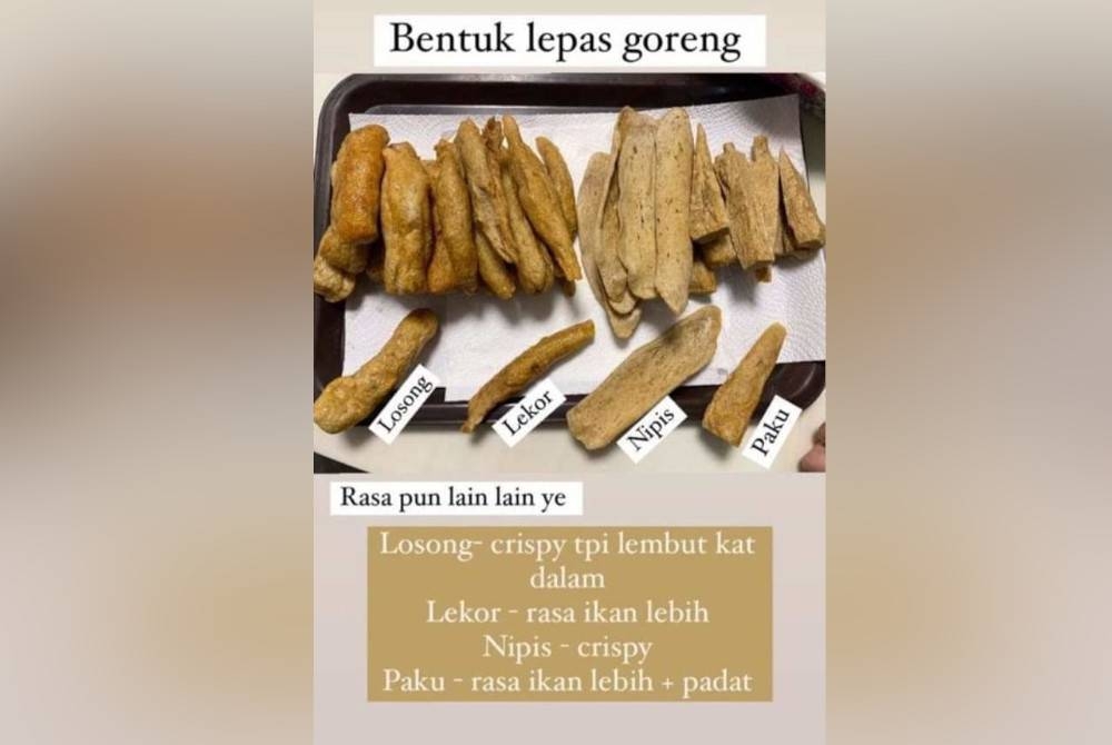 Gambar tular menunjukkan jenis-jenis keropok lekor di Terengganu yang menimbulkan perdebatan di media sosial.