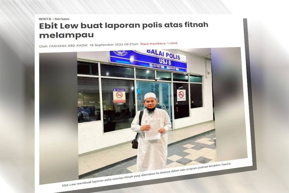 Laporan Sinar Harian pada Isnin,