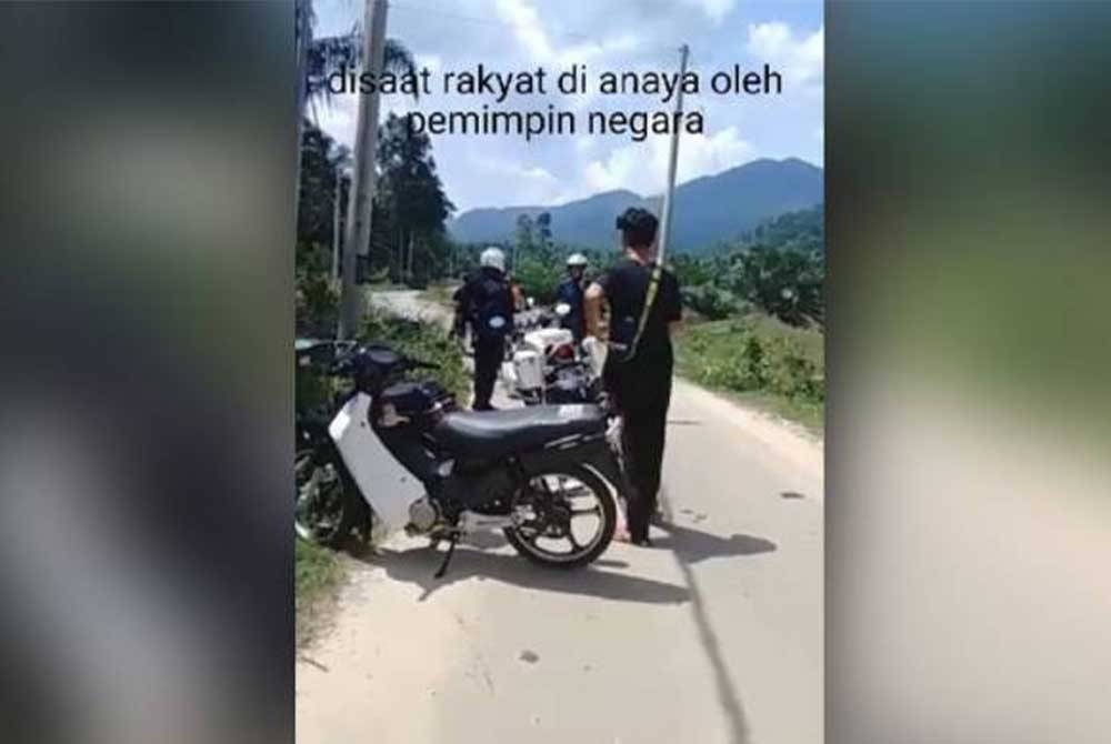 Tangkap layar video yang tular di media sosial.