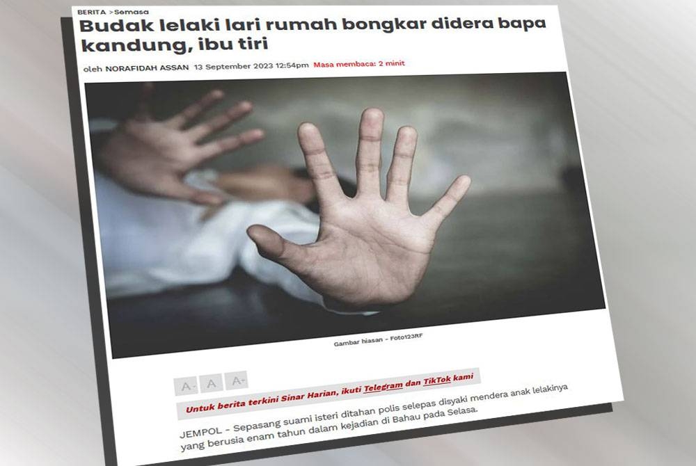 Laporan Sinar Harian pada 13 September lalu.