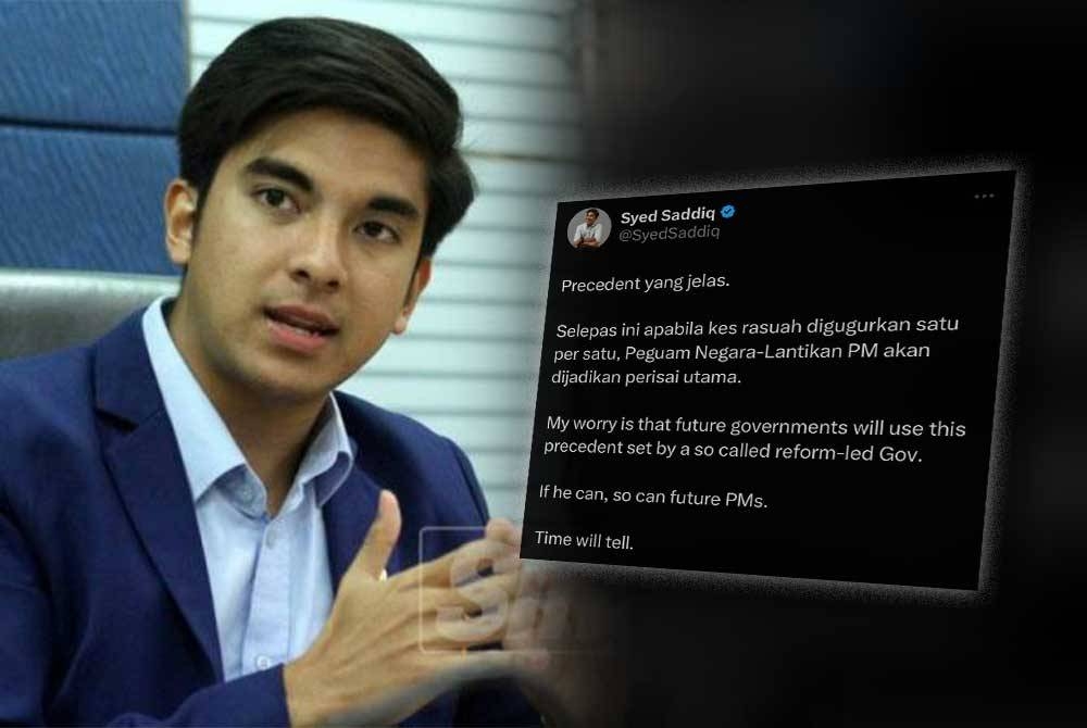 Tangkap layar hantaran Syed Saddiq menerusi aplikasi X miliknya.