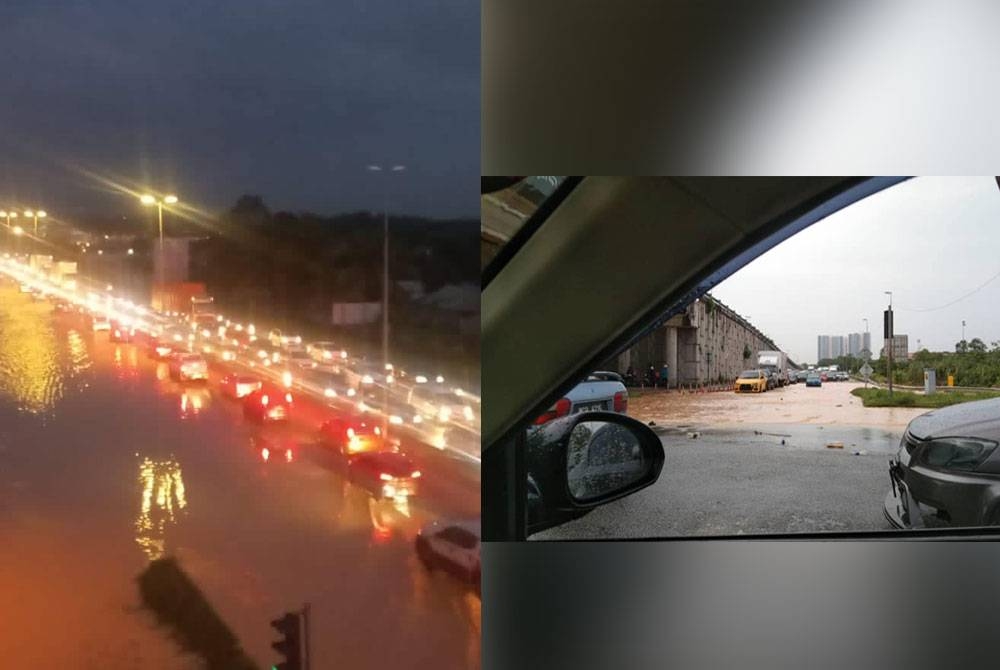 Keadaan banjir kilat yang melanda beberapa kawasan di Sepang - Foto Facebook Viral Sepang