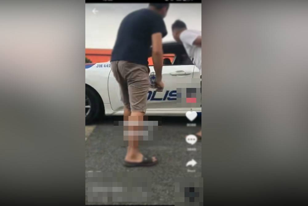 Tangkap video tular di TikTok yang memaparkan anggota MPV dan dua lelaki di sebuah kawasan perindustrian di Kulai.