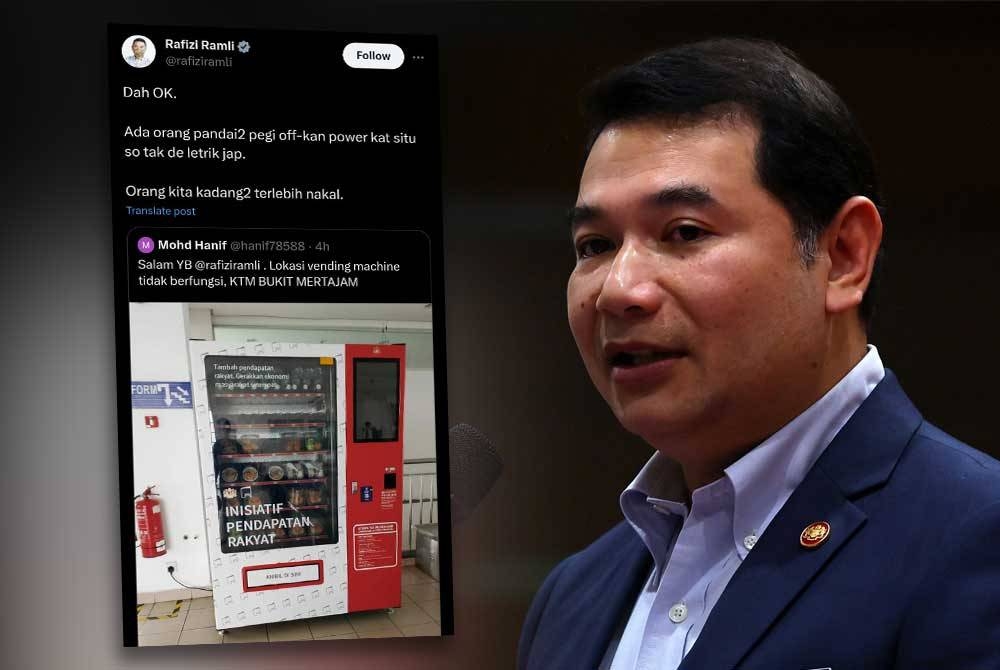 Tangkap layar hantaran Rafizi di platform &#039;X&#039; pada Isnin