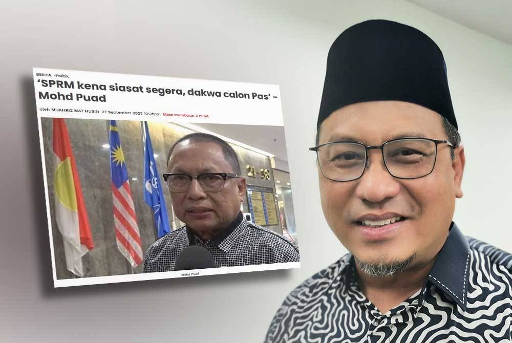 Laporan sinar Harian pada Rabu. Gambar kanan: Ahmad Amzad