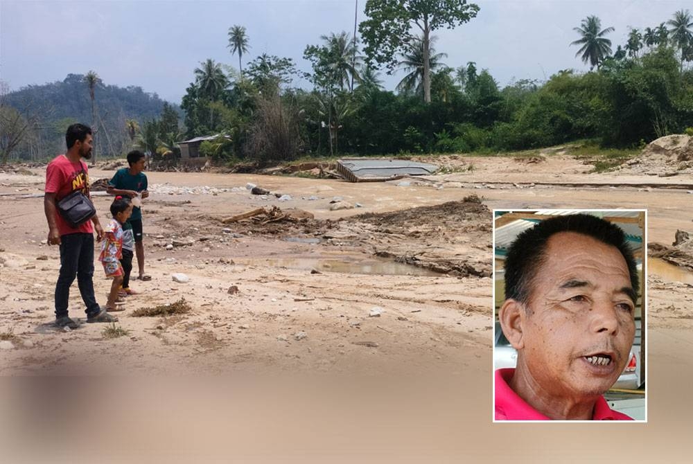 Sungai Kupang yang cetek akibat hakisan tebing menyebabkan limpahan air banjir mengenai rumah penduduk. Gambar kecil: Malik