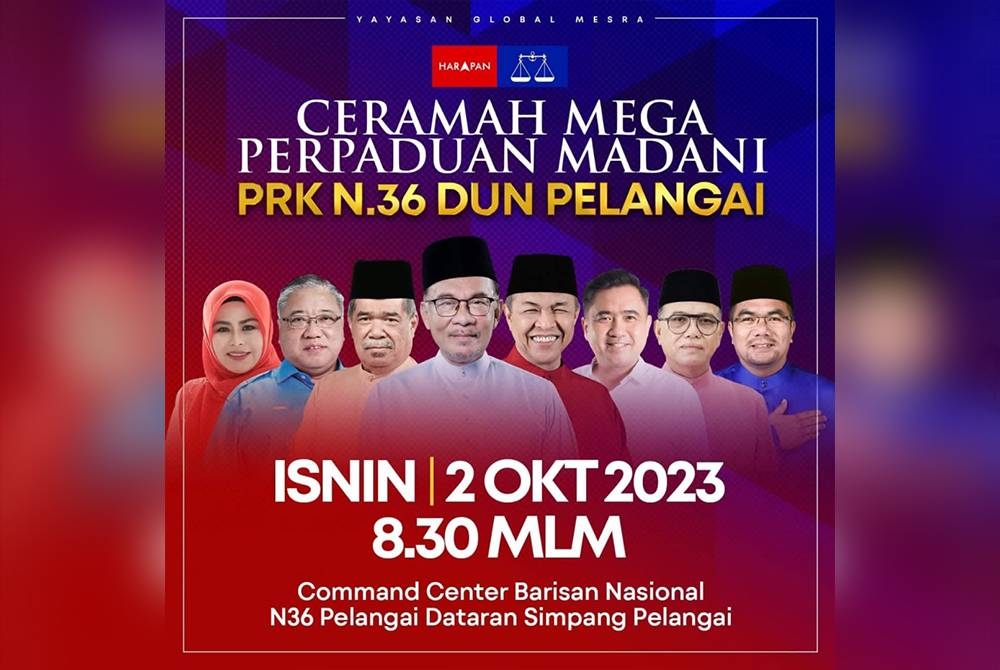 Ceramah Mega Perpaduan Madani menjadi pentas ceramah terbesar sejak berlangsung kempen PRK DUN Pelangai 23 September lalu