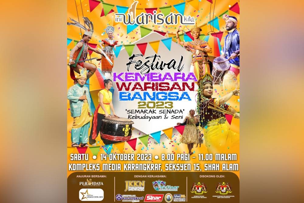 Festival Kembara Warisan Bangsa 2023 mengenengahkan persembahan rakyat bercirikan seni tari muzikal tradisonal.