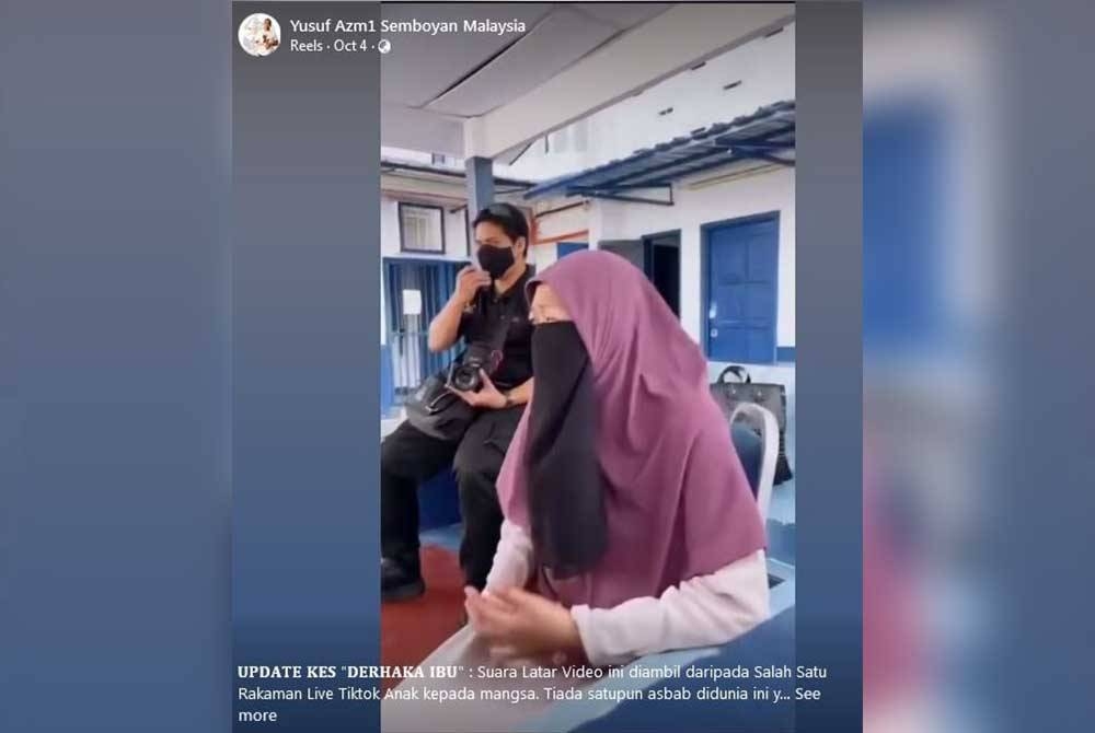 Warga emas dalam video tular &#039;Derhaka Ibu&#039; kini selamat di bawah jagaan sepupu. - Foto tangkap layar media sosial Yusof Azmi