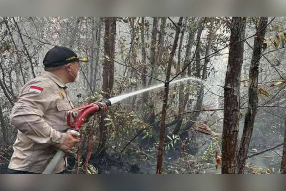 Alue, 57, turun padang di kawasan yang dilanda kebakaran sejak Jumaat hingga Selasa, dan membantu memadamkan kebakaran di wilayah Kalimantan Tengah dan Kalimantan Selatan.