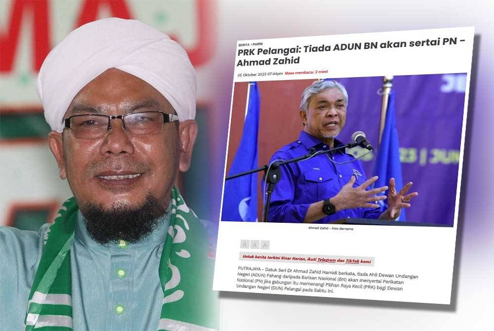 Rosli. Gambar kanan: Laporan Sinar Harian pada Khamis.