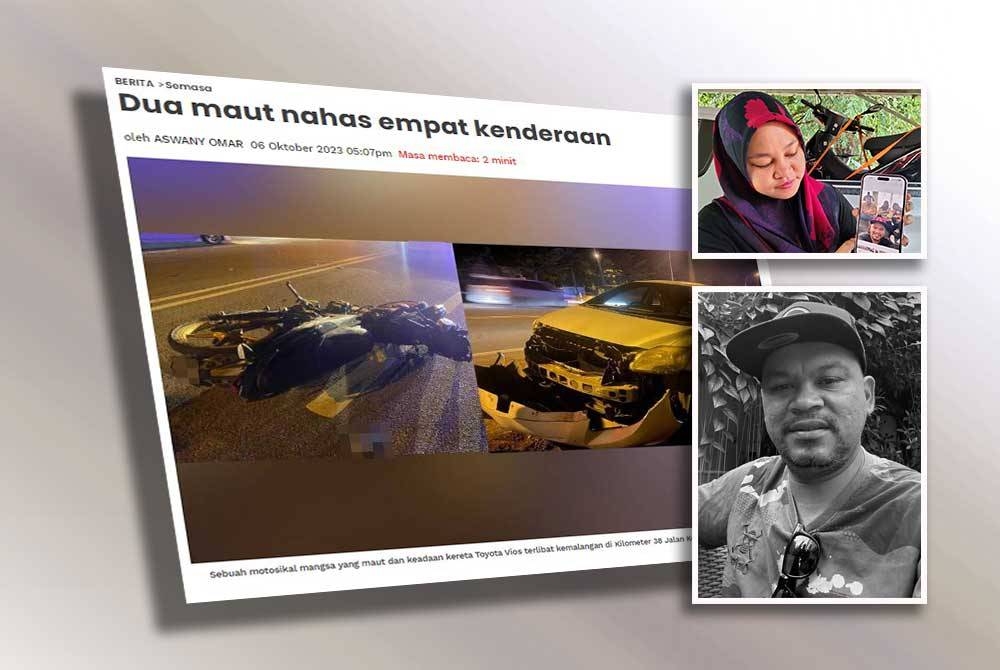 Pemandu kepada Mufti Kelantan antara dua individu yang maut dalam kemalangan membabitkan tiga motosikal dan sebuah kereta di Kilometer 38 Jalan Kota Bharu-Kuala Krai, Machang. Nik Nurul Shazelin melihat gambar kenangan bersama abangnya ketika melancong di Thailand Februari lalu. Gambar kecil: Nik Mohammad Ahzan