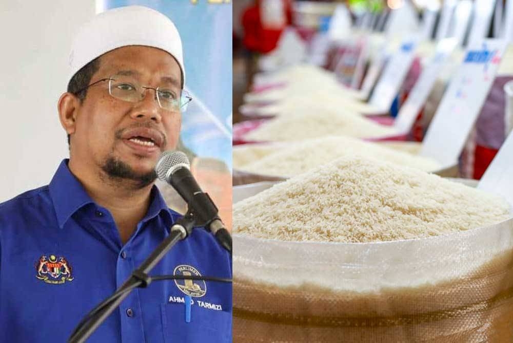 Ahmad Tarmizi. Gambar kanan: Kementerian Pertanian dan Keterjaminan Makanan harus mengambil langkah-langkah tegas bagi memastikan peningkatan pengeluaran beras tempatan termasuk meningkatkan sokongan kepada petani tempatan. - Gambar hiasan