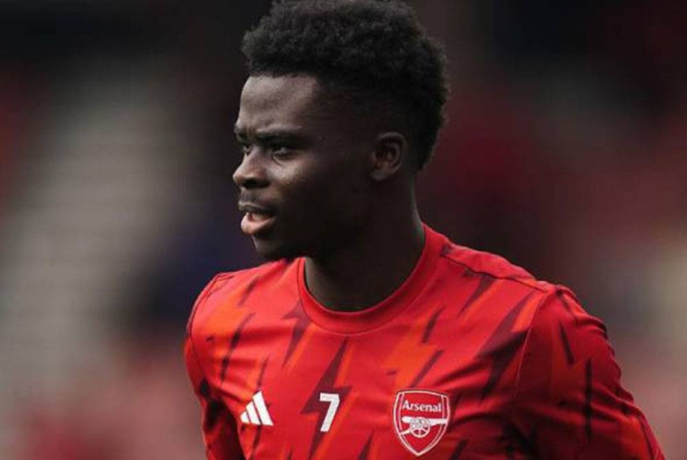 Bukayo Saka terhincut-hincut ketika Arsenal tumbang di Lens pertengahan minggu lalu selain dikeluarkan dalam kunjungan ke Bournemouth hujung minggu lalu. - Foto Astro Arena