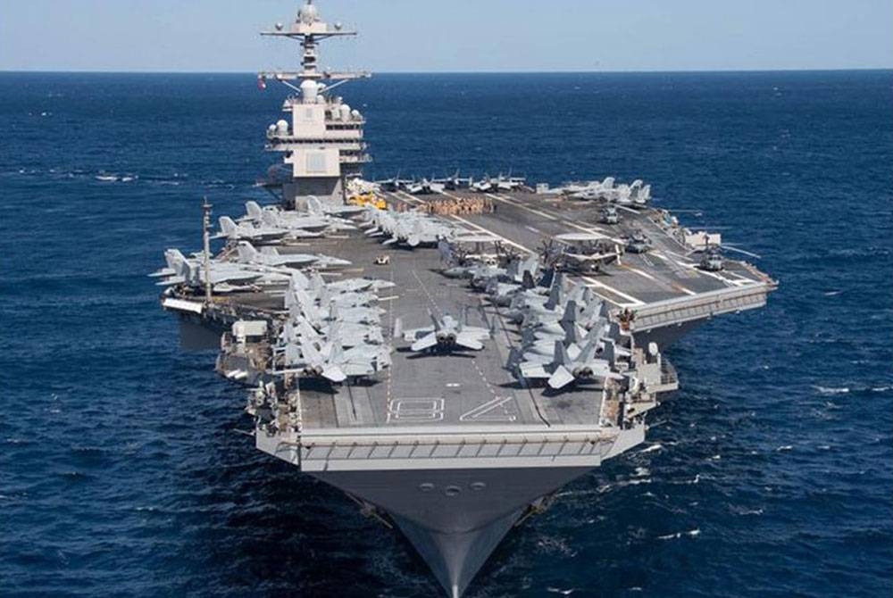 AS telah mengarahkan pergerakan USS Gerald R. Ford Carrier Strike Group yang terdiri daripada sebuah kapal pengangkut pesawat, sebuah kapal penjelajah peluru berpandu dan empat kapal pemusnah peluru berpandu ke Mediterranean Timur. - Foto Agensi