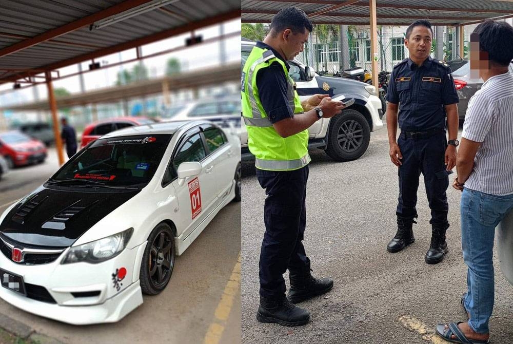 JPJ Selangor menyita Honda Civic yang dipandu lelaki warga Indonesia selepas ditahan di Jalan Padang Jawa, Shah Alam pada Selasa.- Foto: JPJ Selangor