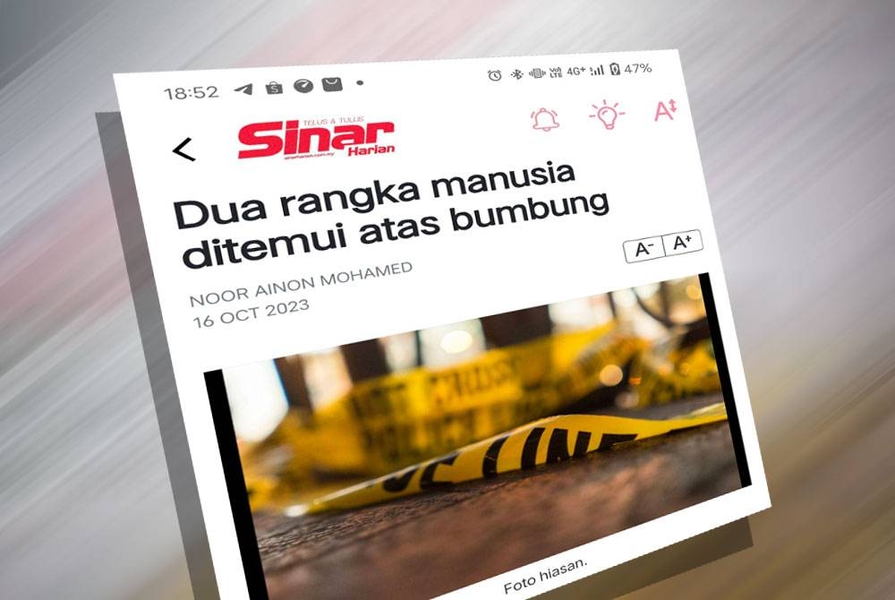 Laporan Sinar Harian pada Isnin.