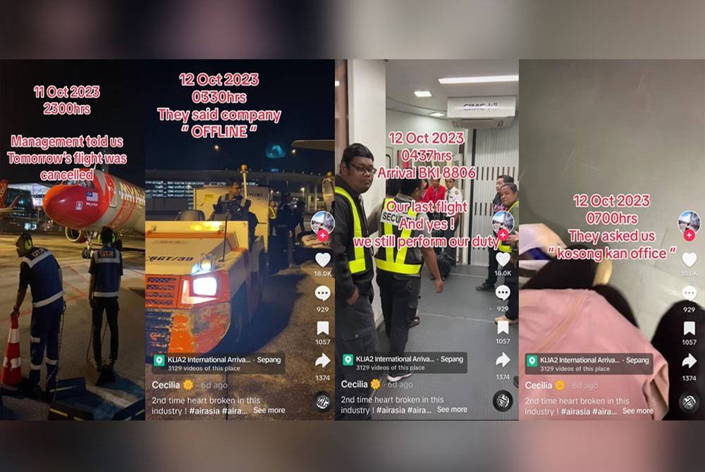 Tangkap layar video yang dimuat naik Cecilia Thirstcher di TikTok pada Jumaat.