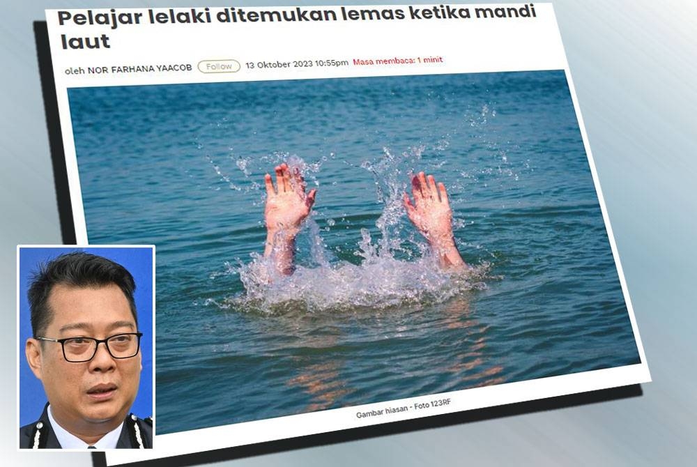 Sinar Harian pada 13 Oktober lalu melaporkan rakan mangsa, Faris Darwisy Mohd Faizal,16, ditemukan lemas di Pantai Mutiara, Kem Terendak. Gambar kecil: Christopher Patit