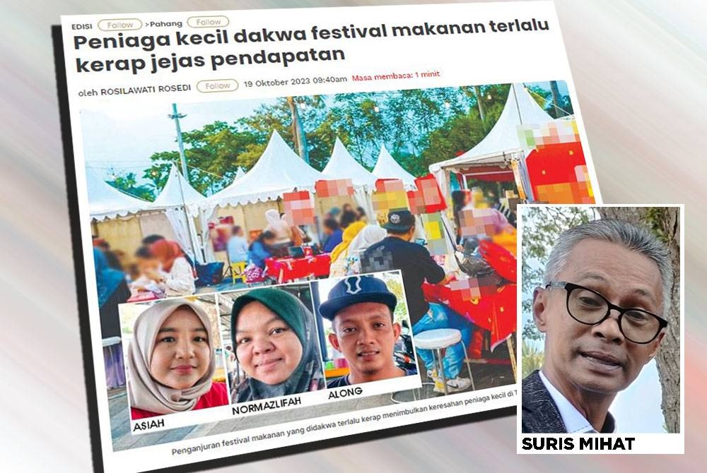 Penganjuran pelbagai festival makanan yang terlalu kerap sejak kebelakangan ini meresahkan peniaga-peniaga kecil di sini yang mendakwa hasil jualan mereka merudum.