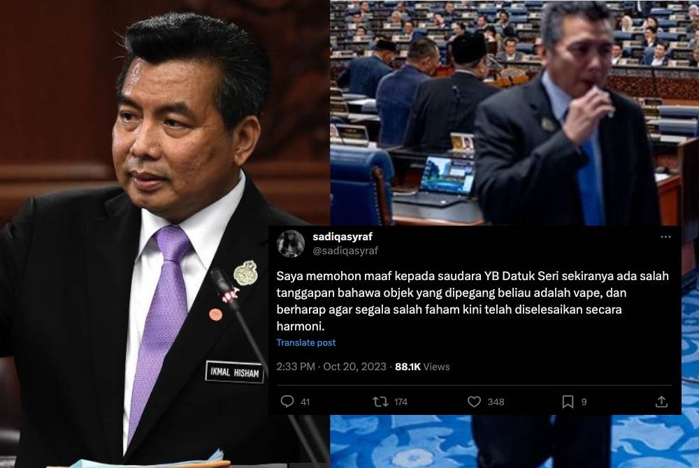 Sadiq membuat permohonan maaf kepada Ikmal Hisham menerusi laman sosial, X pada Jumaat.