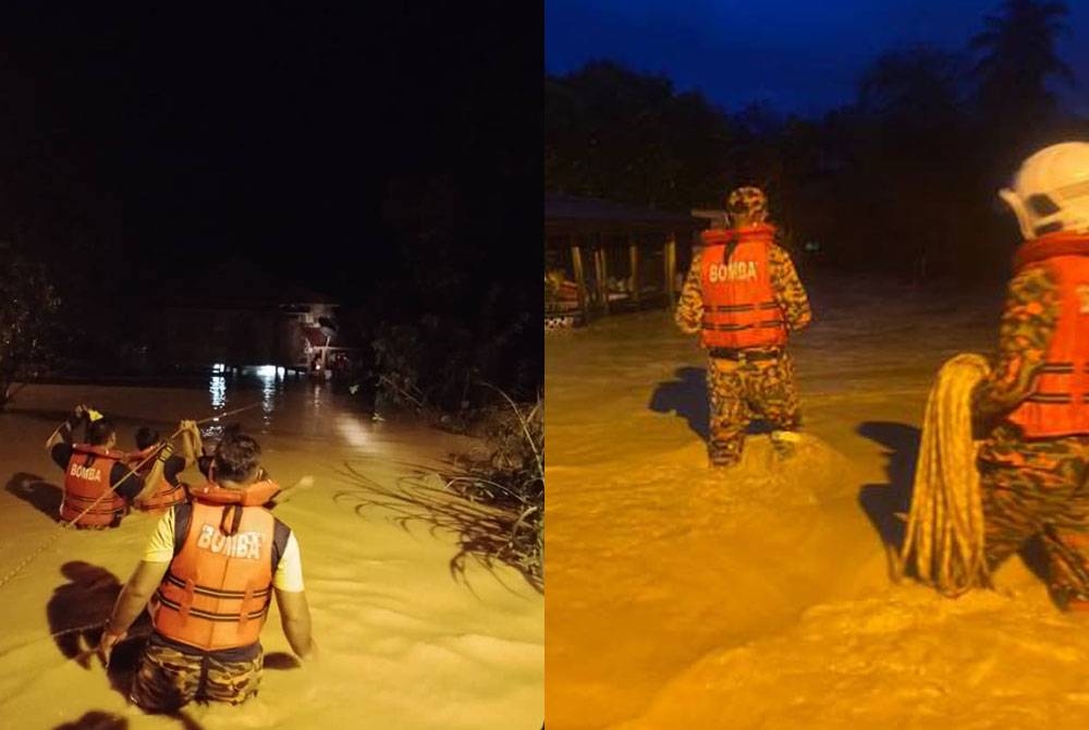 Kesemua mangsa berjaya dibawa ke Pusat Pemindahan Sementara (PPS) Balai Islam Kampung Tanjung Belit, yang dibuka sejak malam tadi. - Foto JBPM