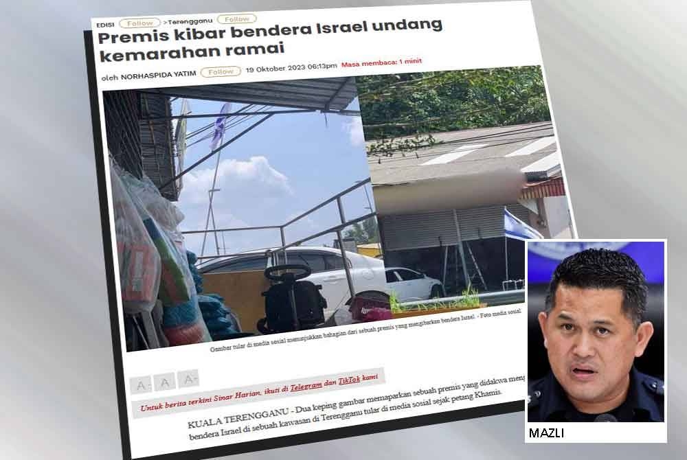 Mazli berkata, pihaknya kini dalam proses menyerahkan kertas siasatan kes kibar bendera Israel kepada Pengarah Pendakwaan Negeri (PPN).