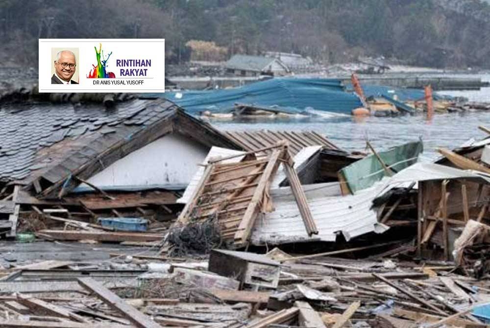 Kemusnahan dahsyat akibat tsunami. - Foto 123RF